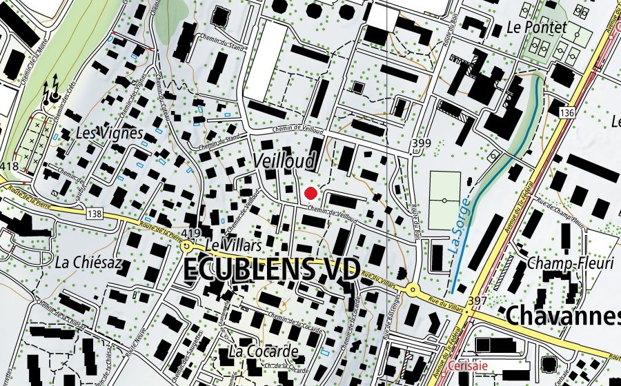 Mappa con la posizione di Place de jeux (Parco giochi)