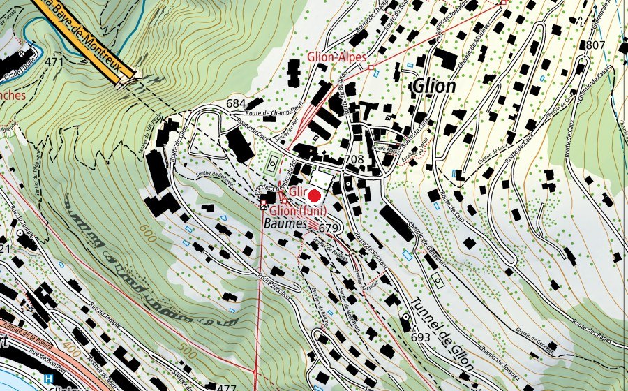 Map showing the location of Place de jeux grands (Playground)