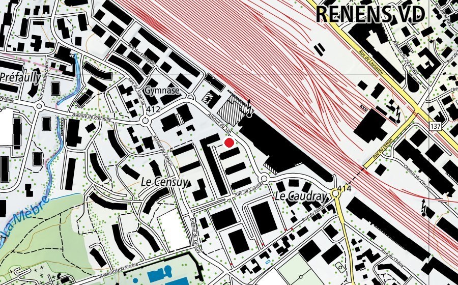 Mappa con la posizione di Place de jeux (Parco giochi)