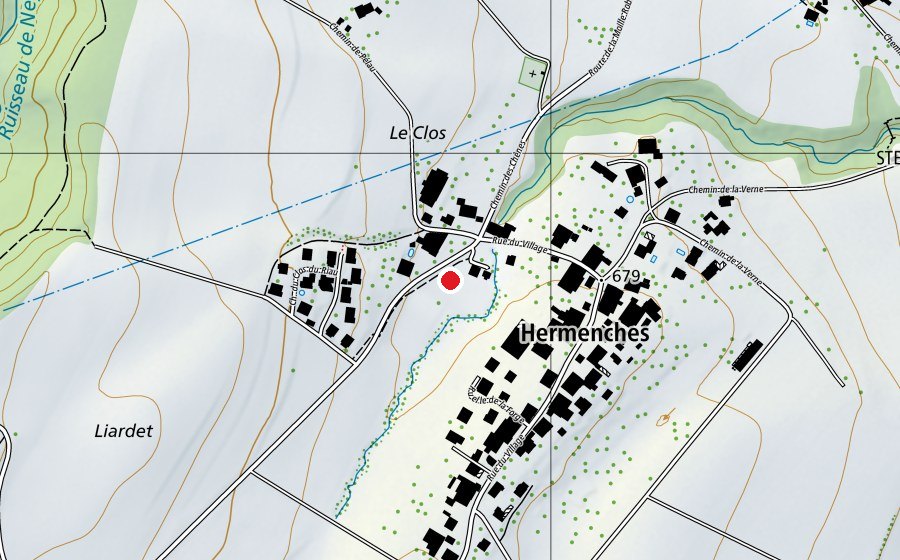 Karte mit dem Standort von Place récréative de l'Ochette (Spielplatz)