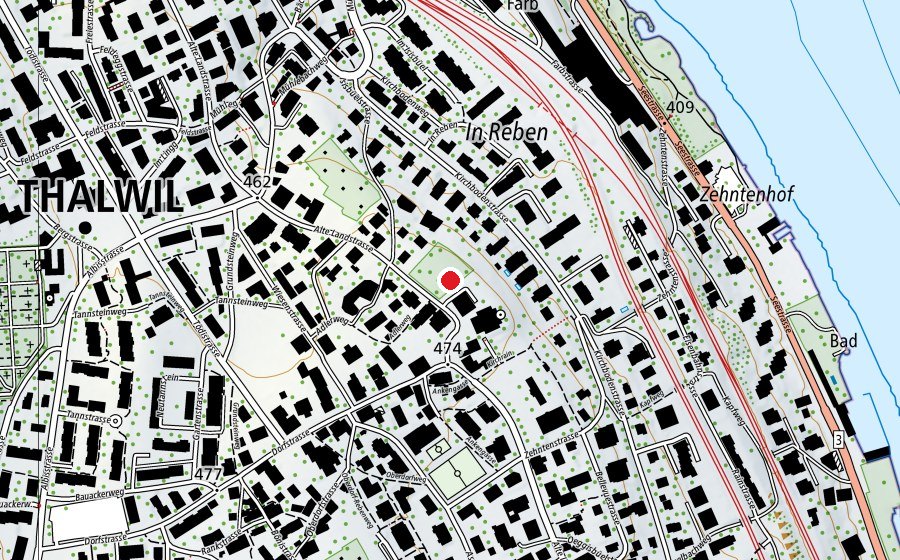 Mappa con la posizione di Platte (Parco giochi)