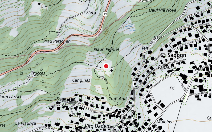 Mappa con la posizione di Plaun Pigniel (Parco giochi)