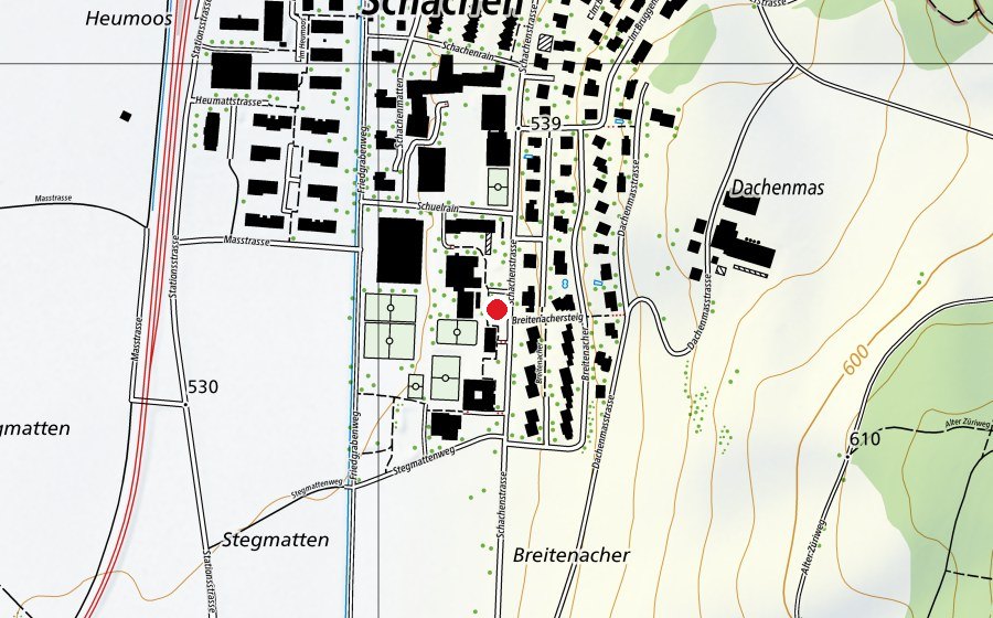 Karte mit dem Standort von Primarschule Bonstetten (Spielplatz)