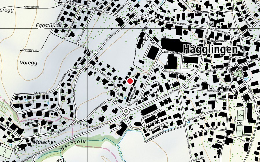 Carte indiquant l’emplacement de Quartierspielplatz (Place de jeux)