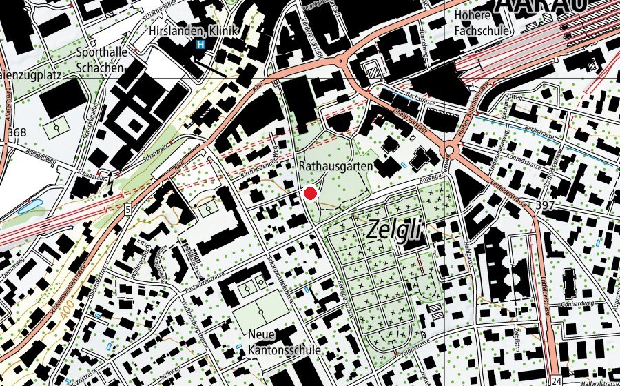Karte mit dem Standort von Rathausgarten (Spielplatz)