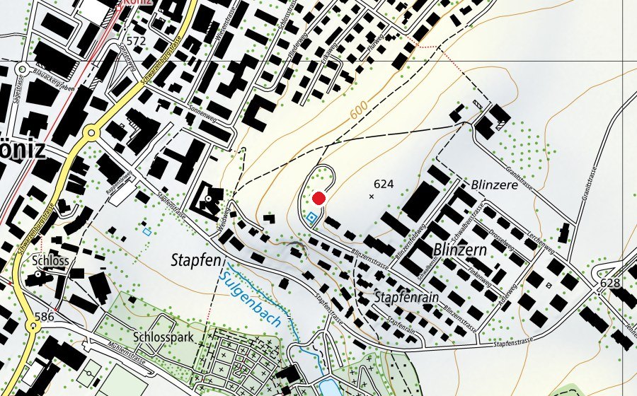 Karte mit dem Standort von Reservoir Blinzern (Spielplatz)
