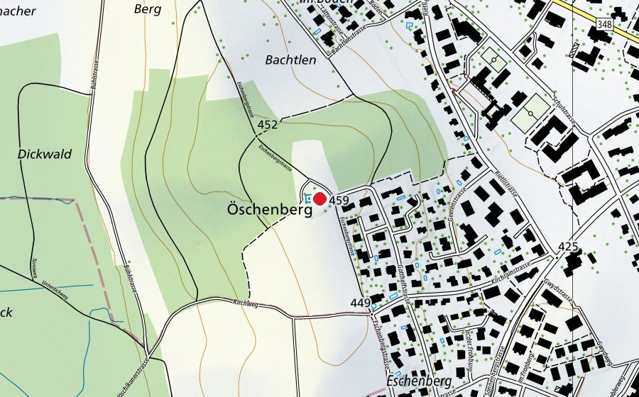 Map showing the location of Reservoir Niederglatt (Playground)