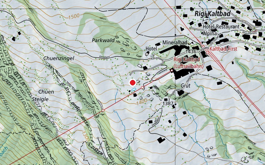 Carte indiquant l’emplacement de Rigi Kaltbad (Place de jeux)