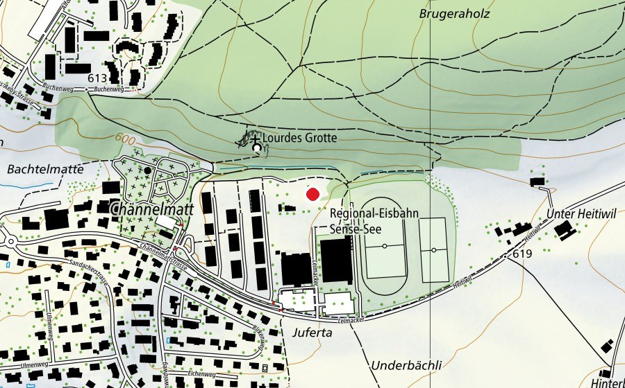Carte indiquant l’emplacement de Robinson (Place de jeux)