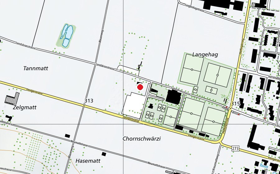 Carte indiquant l’emplacement de Robinson-Spielplatz (Place de jeux)