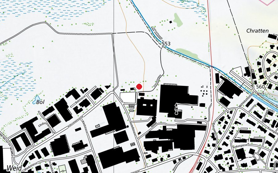 Map showing the location of Robinson Spielplatz Wetzikon (Playground)