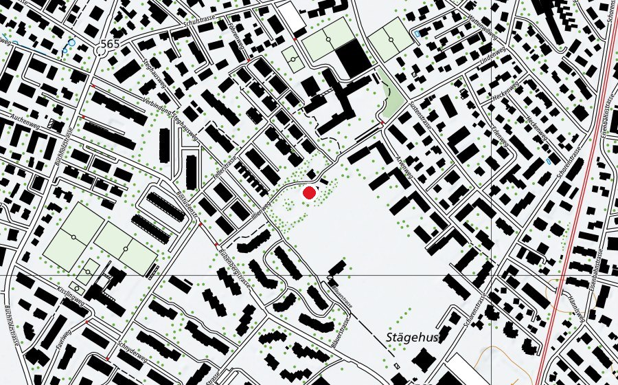 Mappa con la posizione di Robinsonspielplatz Bostudenzelg (Parco giochi)