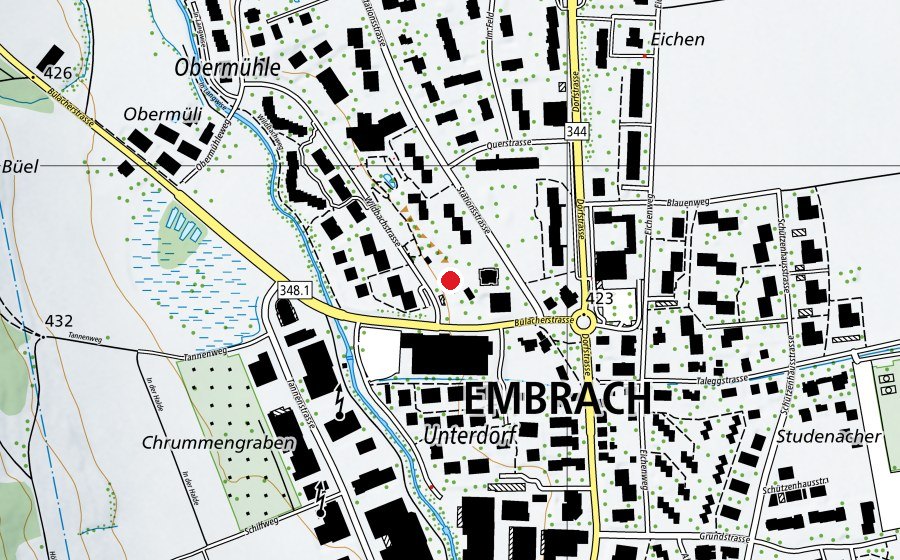 Mappa con la posizione di Robinsonspielplatz, Embrach (Parco giochi)