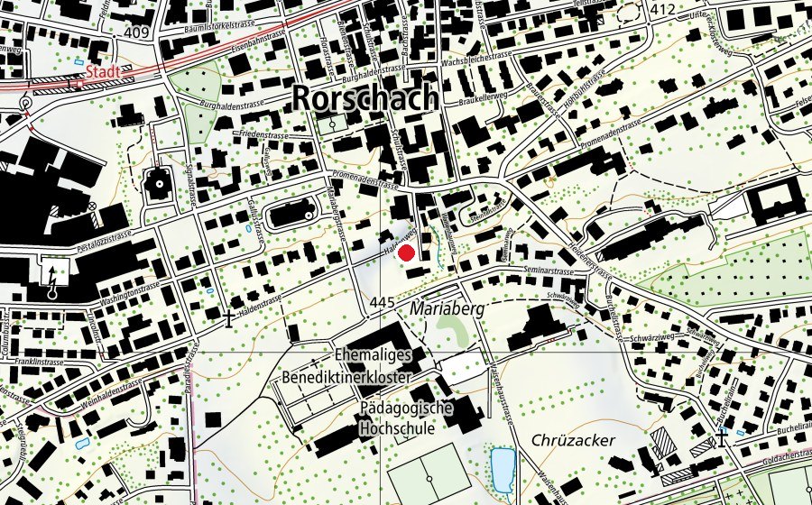 Map showing the location of Robinsonspielplatz (Playground)