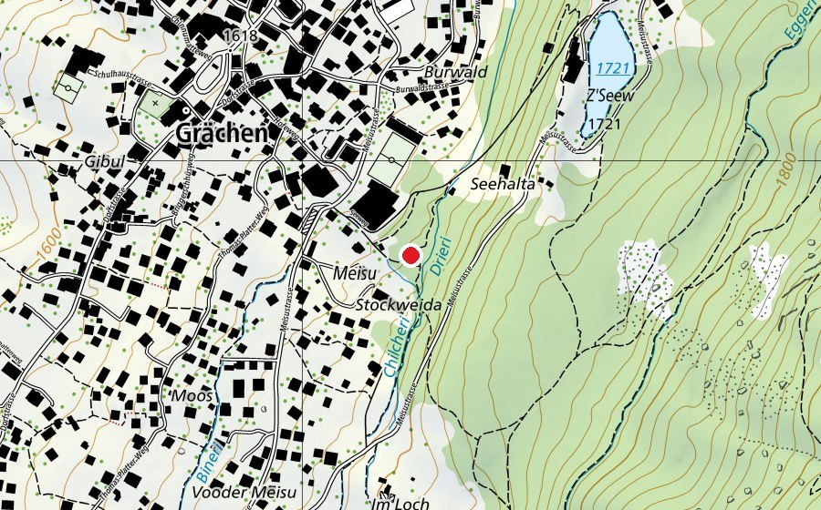 Carte indiquant l’emplacement de Robis Spielplatz (Place de jeux)
