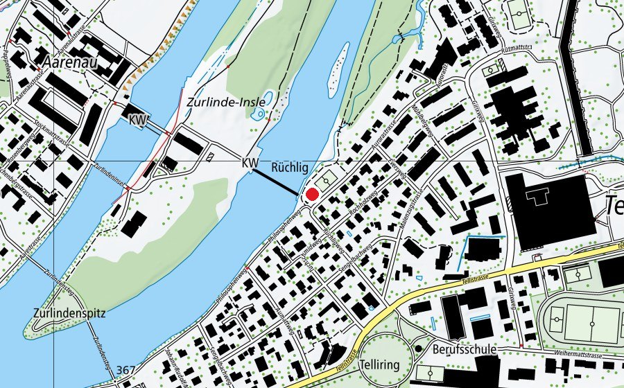 Map showing the location of Rüchlig (Playground)