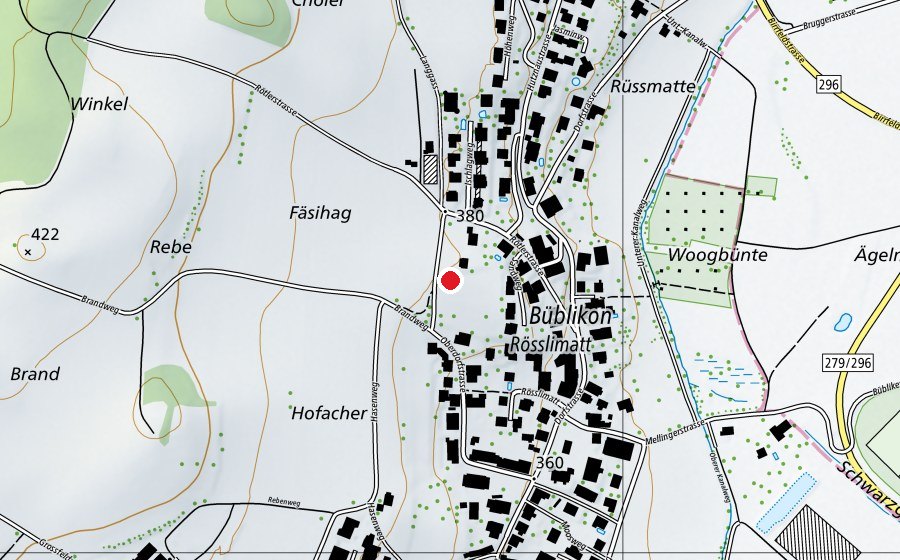Map showing the location of Sandloch Büblikon (Playground)
