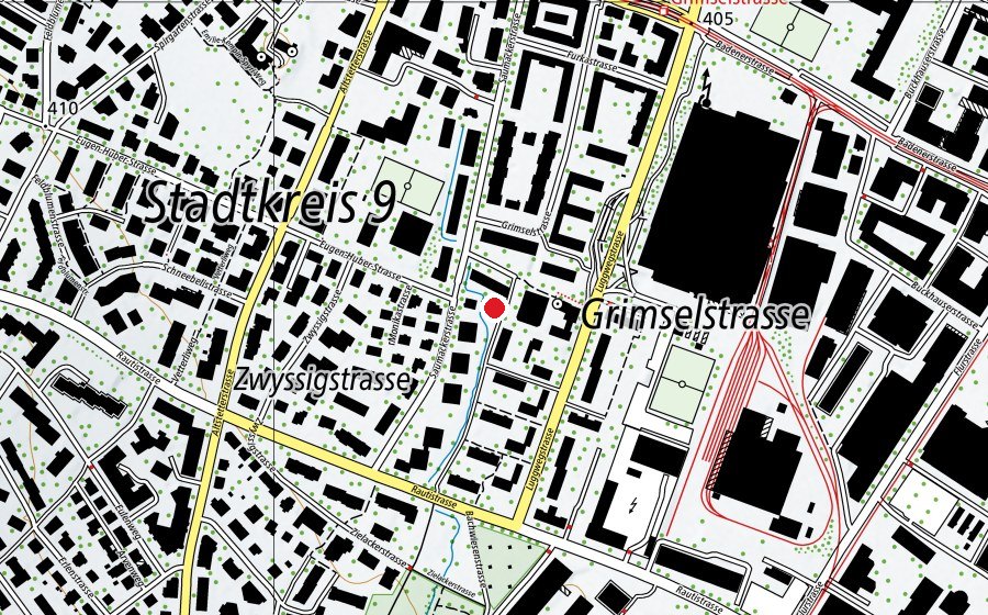 Map showing the location of Saumackerstrasse (Playground)