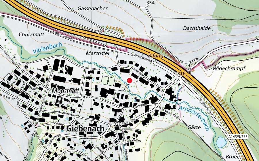 Carte indiquant l’emplacement de Schach (Place de jeux)