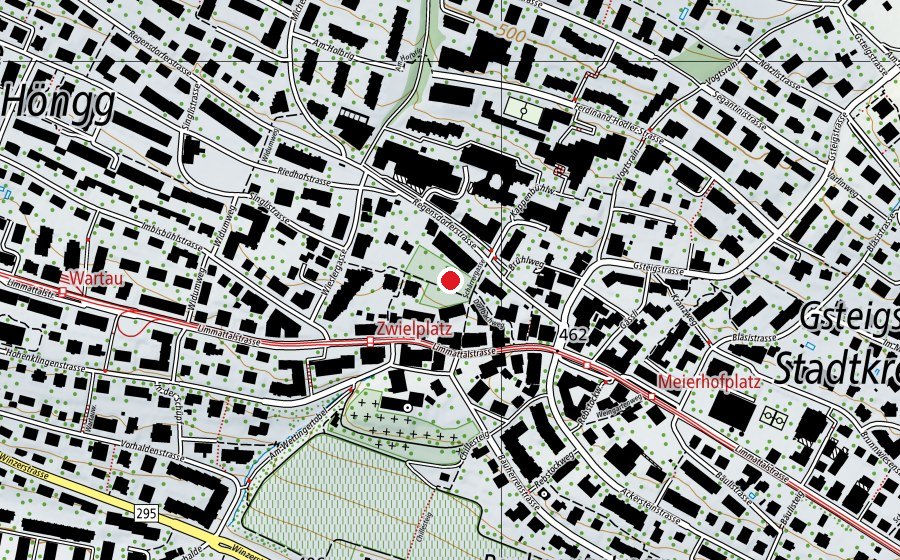 Carte indiquant l’emplacement de Schärrerwiese (Place de jeux)