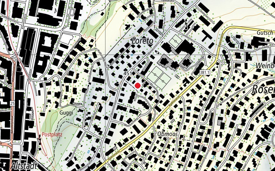 Map showing the location of Schnäggeloch (Playground)