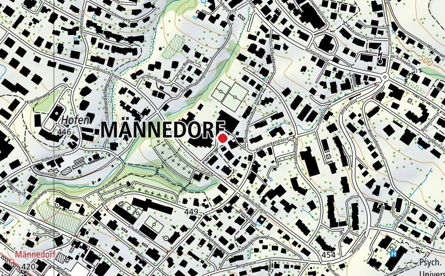 Map showing the location of Schülerclub (Playground)