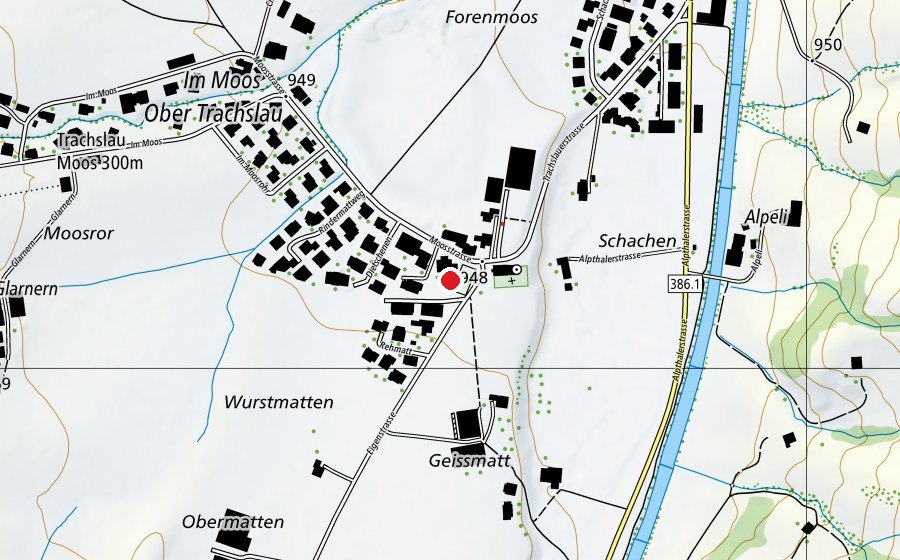 Mappa con la posizione di Schul- und Spielplatz (Parco giochi)