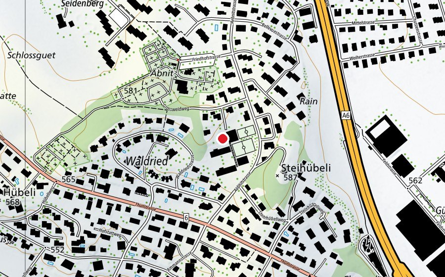 Mappa con la posizione di Schule Aebnit (Parco giochi)