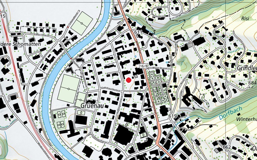 Map showing the location of Schule Hofjünger (Playground)