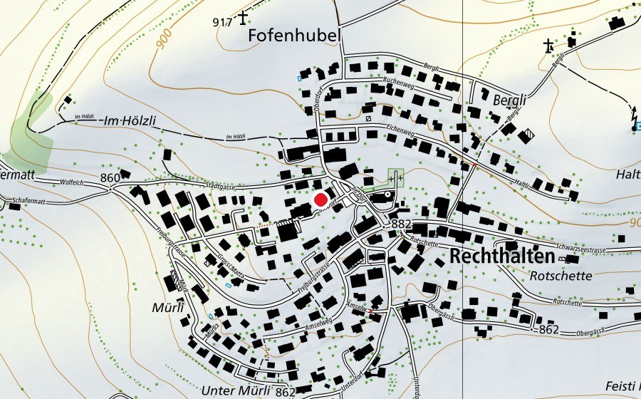 Karte mit dem Standort von Schule Rechthalten (Spielplatz)