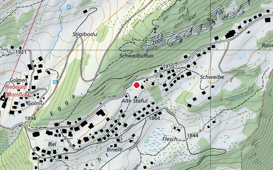 Carte indiquant l’emplacement de Schweiben (Place de jeux)
