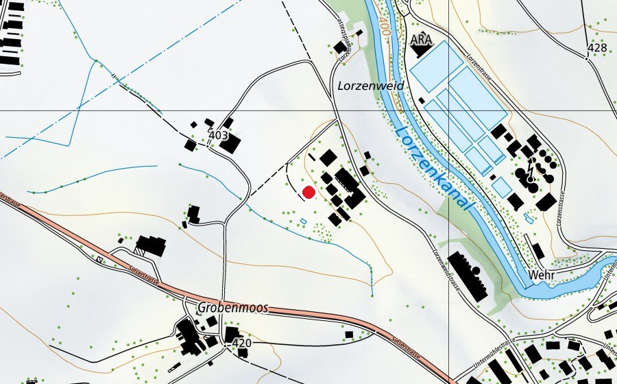 Map showing the location of Sensorischer Garten (Playground)