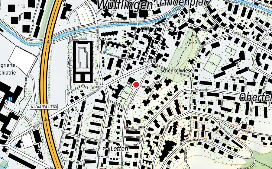 Mappa con la posizione di SH Ausserdorf (Parco giochi)
