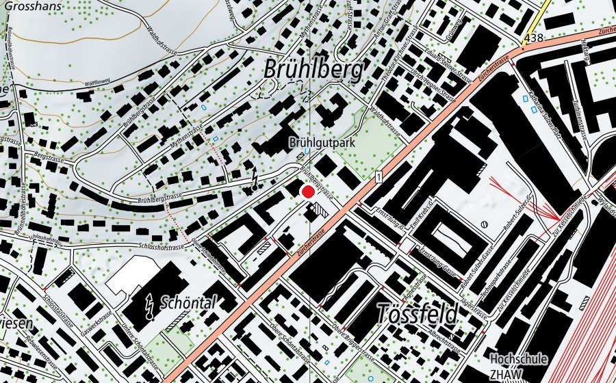 Mappa con la posizione di SH Brühlberg (Parco giochi)