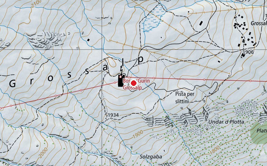 Carte indiquant l’emplacement de Slittovia Bosco Gurin (Place de jeux)