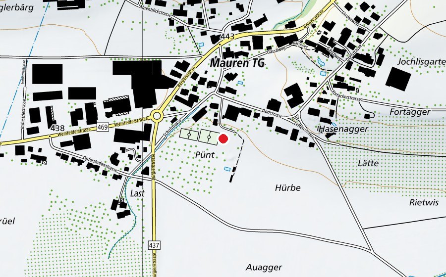 Carte indiquant l’emplacement de Sonderschulheim Mauren (Place de jeux)
