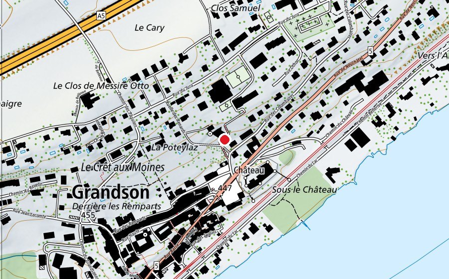 Carte indiquant l’emplacement de Sous l’église (Place de jeux)