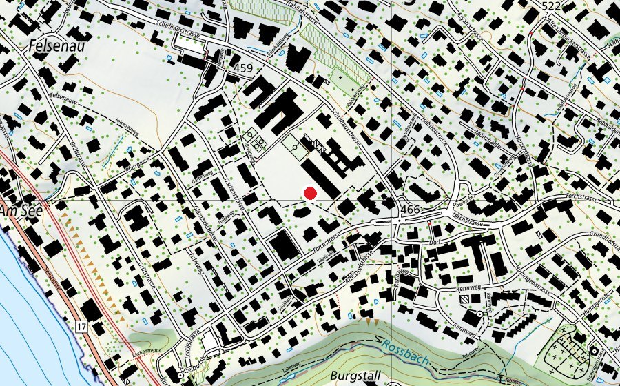 Map showing the location of Speilpaltz Breite (Playground)