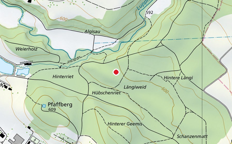 Mappa con la posizione di Spiel- und Waldspielgruppe Chnopf (Parco giochi)
