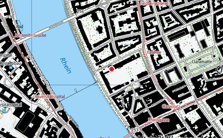 Map showing the location of Spielestrich Kaserne (Playground)