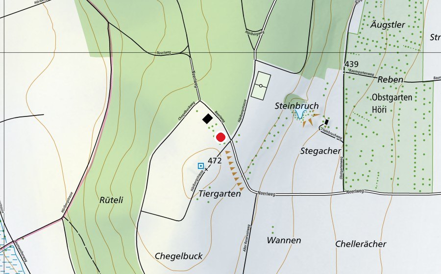 Mappa con la posizione di Spielpaltz Höriberg (Parco giochi)