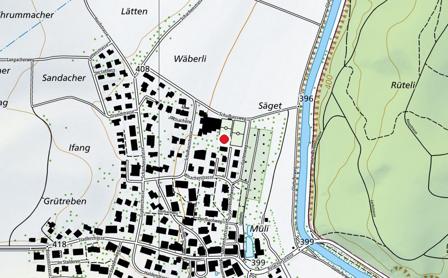 Karte mit dem Standort von Spielpaltz Wisacher (Spielplatz)