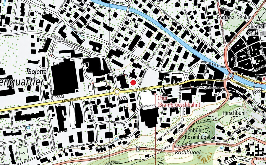 Mappa con la posizione di Spielplatz Altes Stadtspital (Parco giochi)