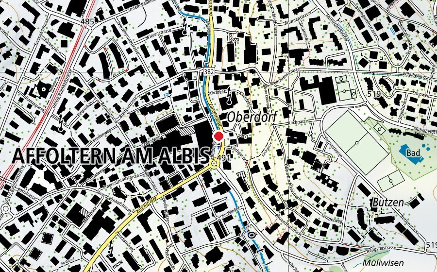 Mappa con la posizione di Spielplatz am Jonenbach (Parco giochi)