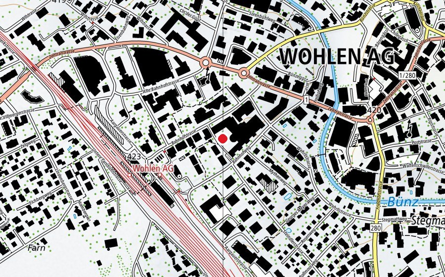 Karte mit dem Standort von Spielplatz Arena (Spielplatz)