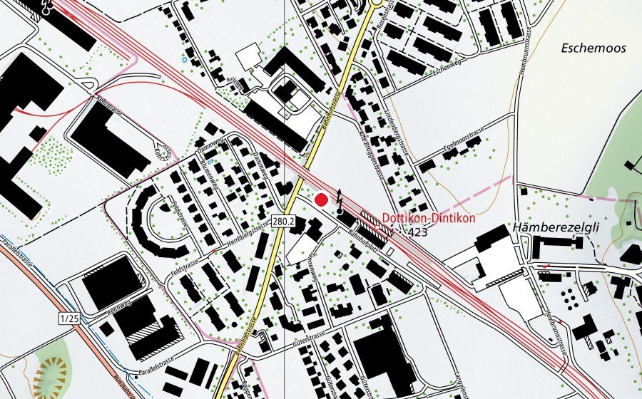 Mappa con la posizione di Spielplatz Bahnhof (Parco giochi)