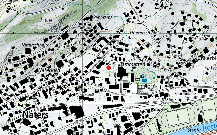 Map showing the location of Spielplatz Bamatta (Playground)