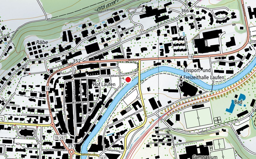 Mappa con la posizione di Spielplatz beim kleinen Amthausparkplatz (Parco giochi)