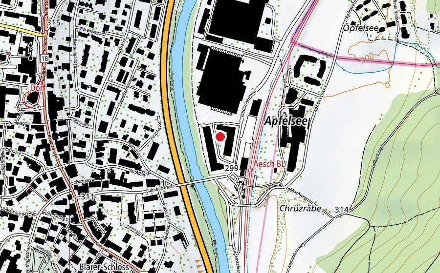 Carte indiquant l’emplacement de Spielplatz Birsmatt (Place de jeux)