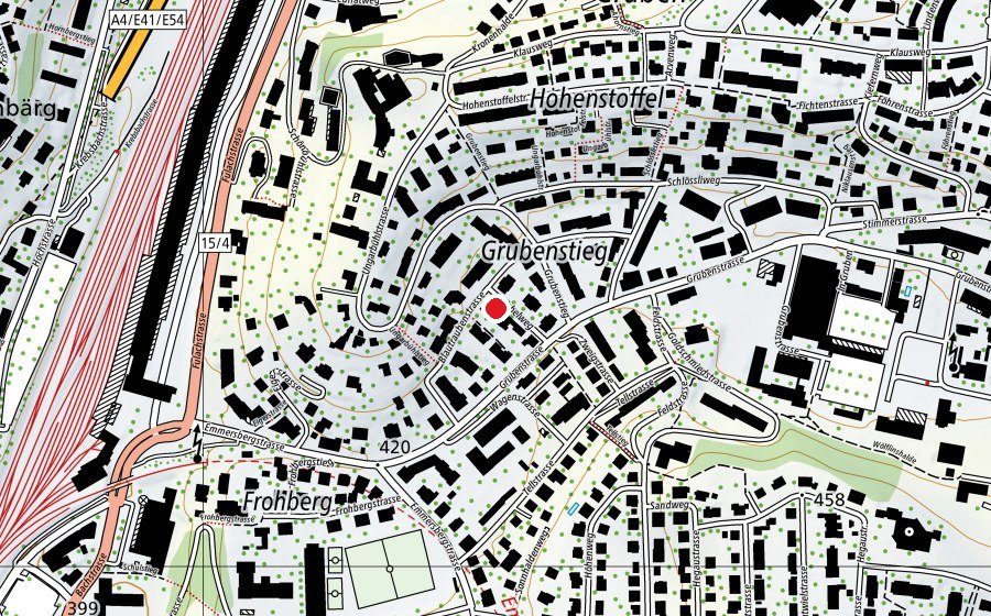 Map showing the location of Spielplatz Blautraubenstrasse (Playground)